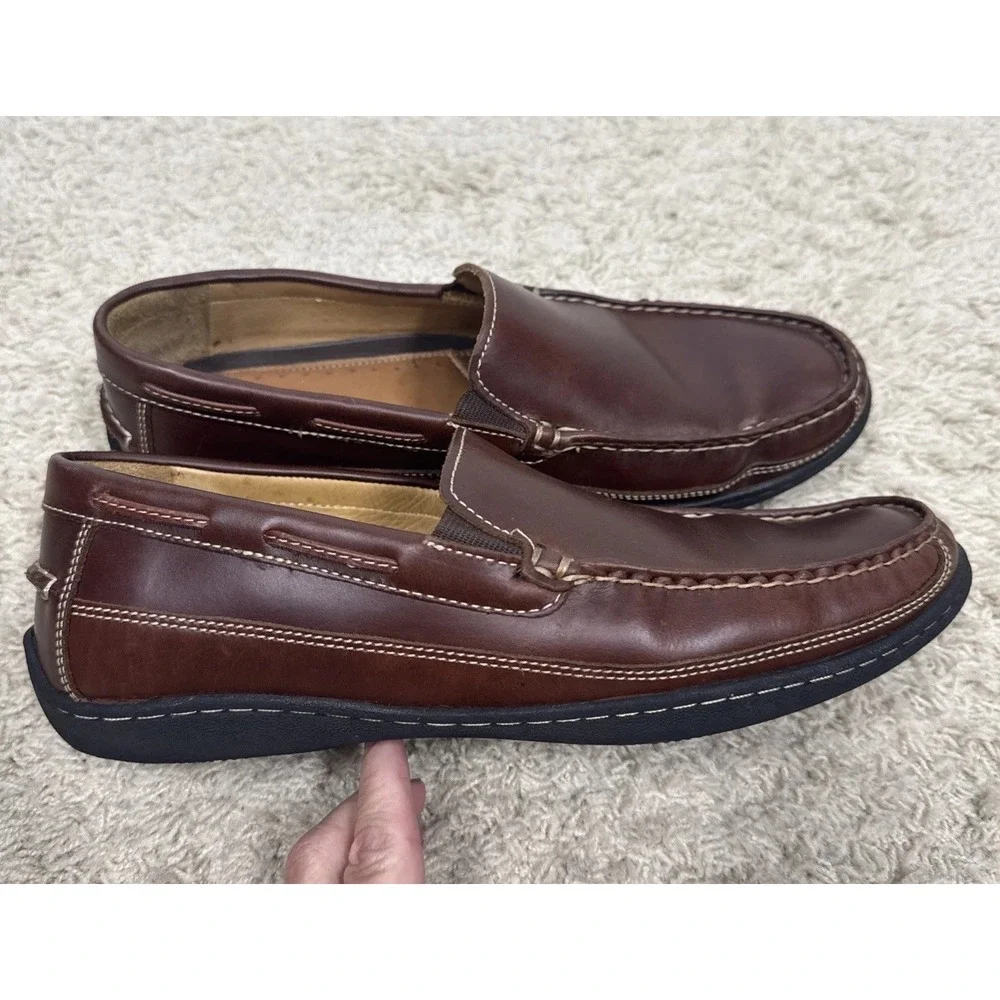 Johnston & Murphy Fowler Venetian Soft Brown Sheepskin Leather Loafers Mens 10M